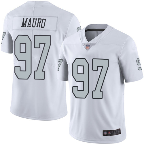 Men Oakland Raiders Limited White Josh Mauro Jersey NFL Football #97 Rush Vapor Untouchable Jersey->oakland raiders->NFL Jersey